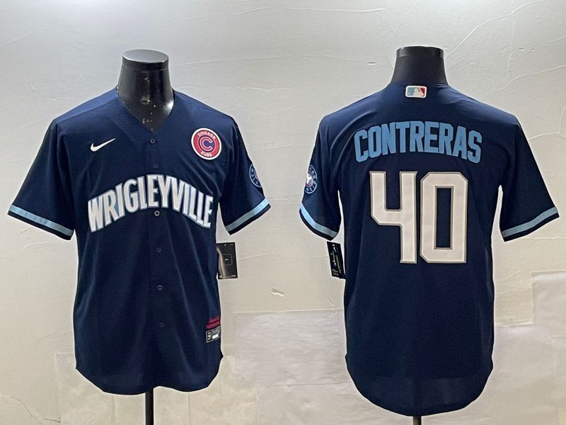 Men Chicago Cubs #40 Contreras Blue City Edition 2025 Nike MLB Jersey style 4->chicago cubs->MLB Jersey